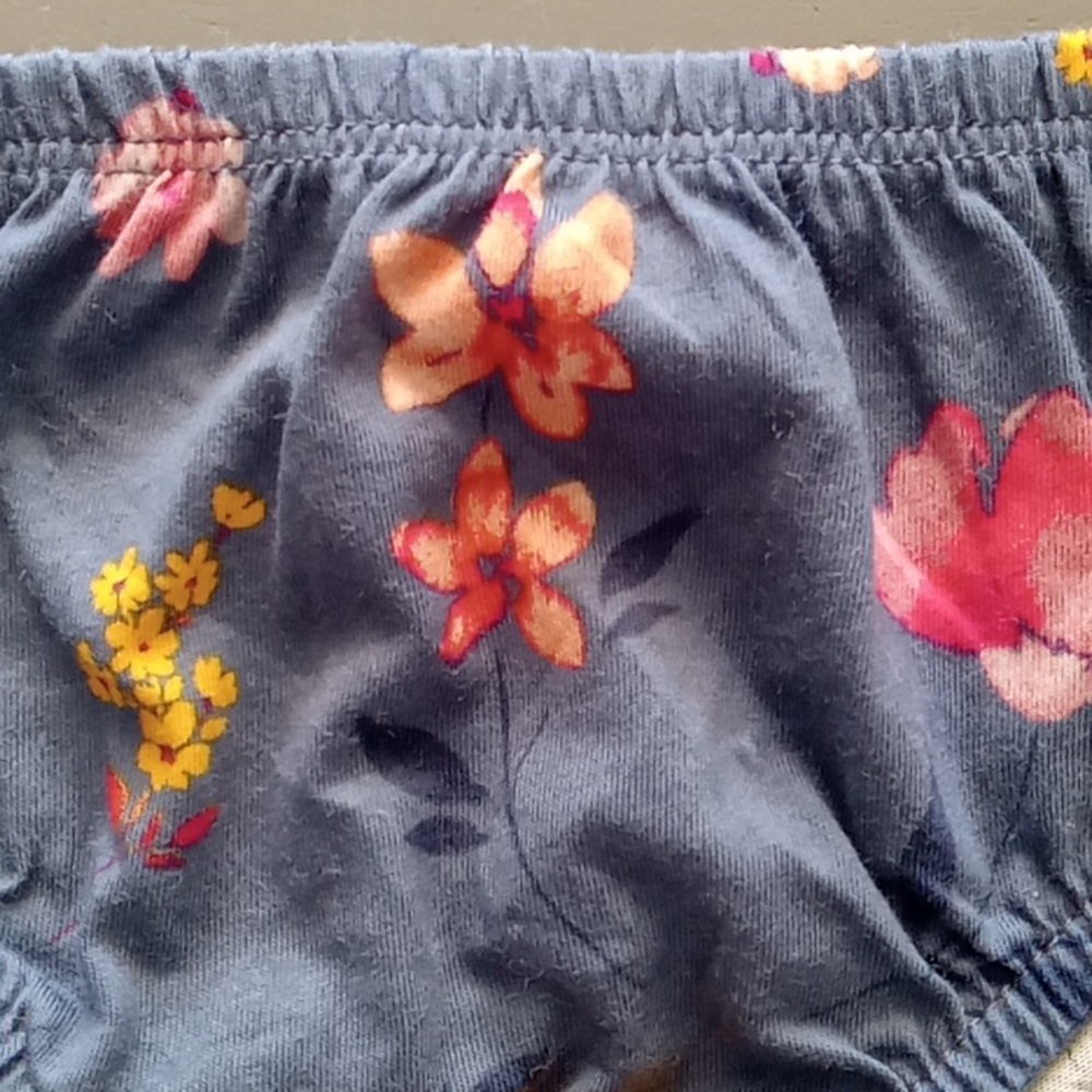 Hand Crafted Handknit Blue Textured Stripe Baby Skirt & Bloomers Set 12M - Picture 9 of 13